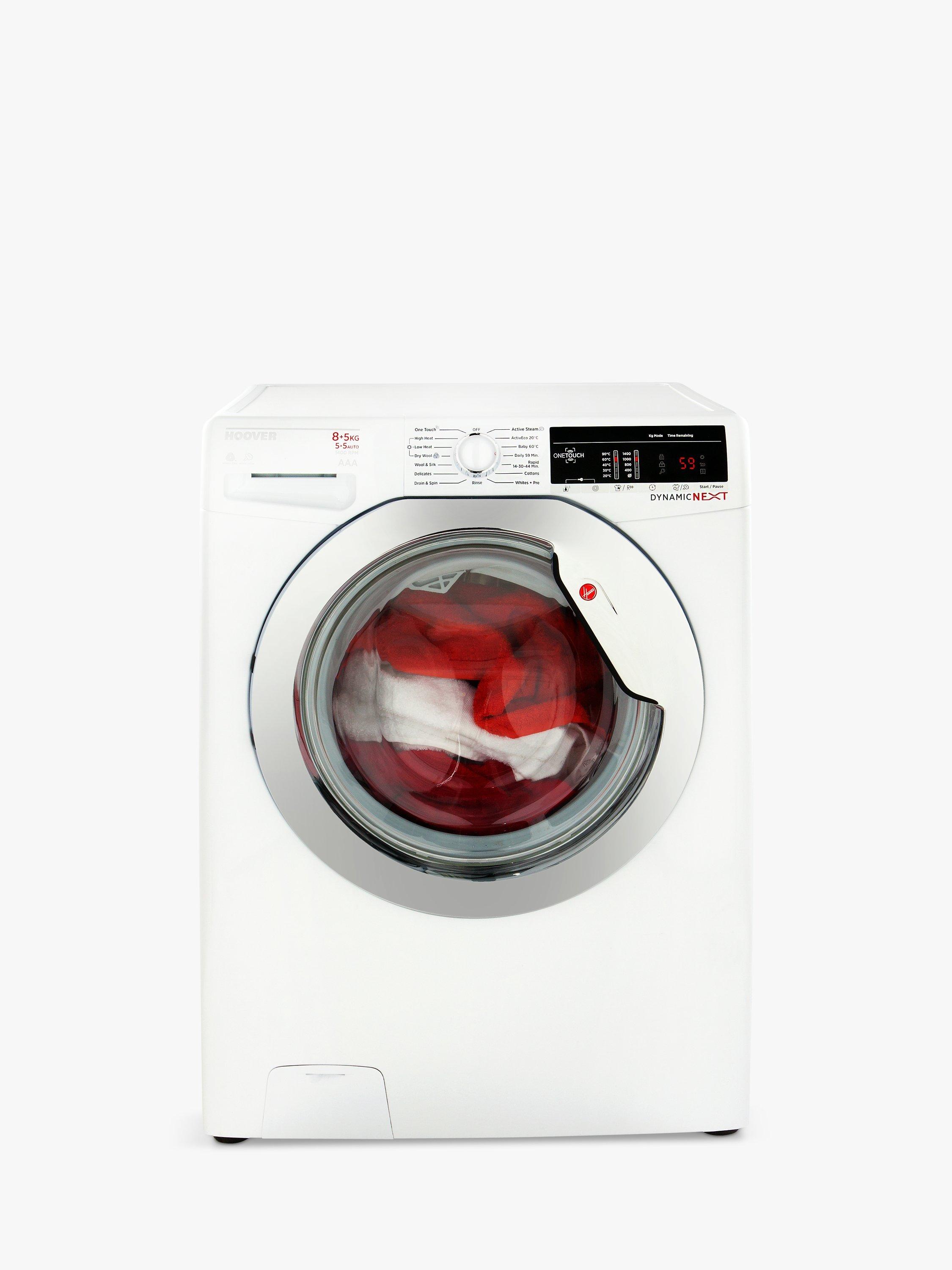 Hoover Dynamic Next Advanced WDXOA 485C Freestanding Washer Dryer with NFC 8kg Wash 5kg Dry Load A Energy Rating 1400rpm Spin White