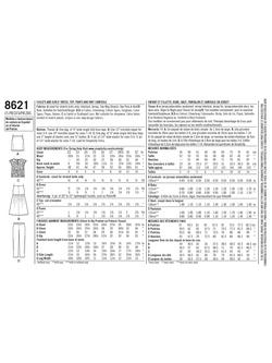 Simplicity Children Dress, Top, Trousers and Knit Camisole Sewing Pattern, 8621 - view 2, 