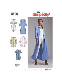 Simplicity Women's Shirt Dress Sewing Pattern, 8546, 