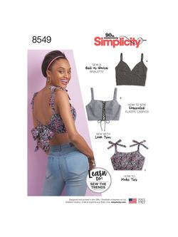 Simplicity Women's Learn To Sew Crop Tops Sewing Pattern, 8549, 