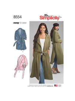 Simplicity Women's Trench Coat and Jacket Sewing Pattern, 8554, 
