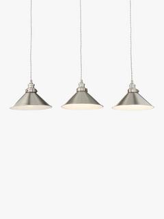 John Lewis Tobias 3 Pendant Diner Ceiling Light, Nickel