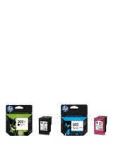 HP 302 XL Black & Tri-Colour Original Ink Cartridges, Pack of 2, Instant Ink Compatible