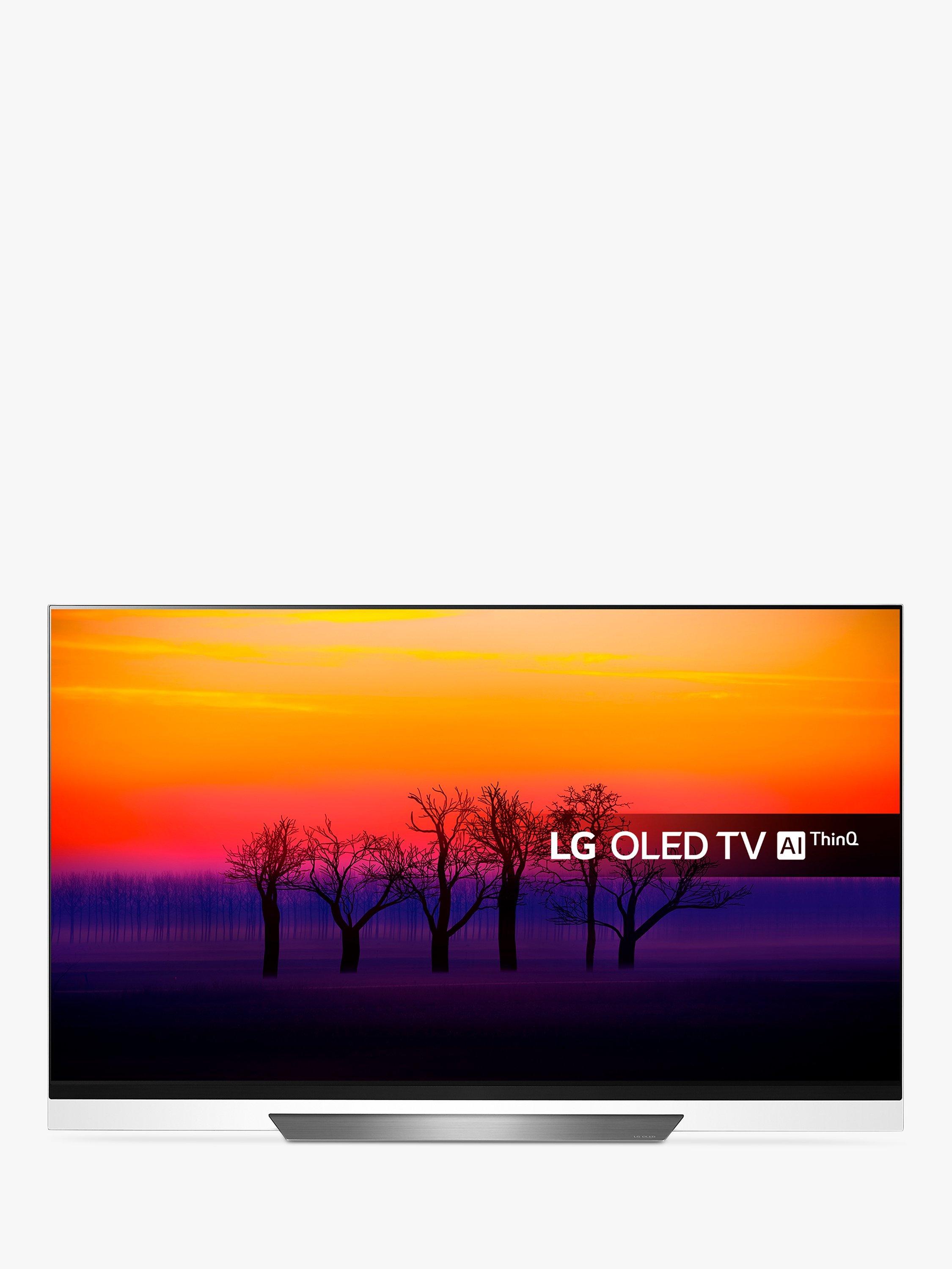 LG OLED65E8PLA OLED HDR 4K Ultra HD Smart TV, 65" with Freeview Play/Freesat HD, Picture-On-Glass Design & Dolby Atmos, Ultra HD Certified, Black