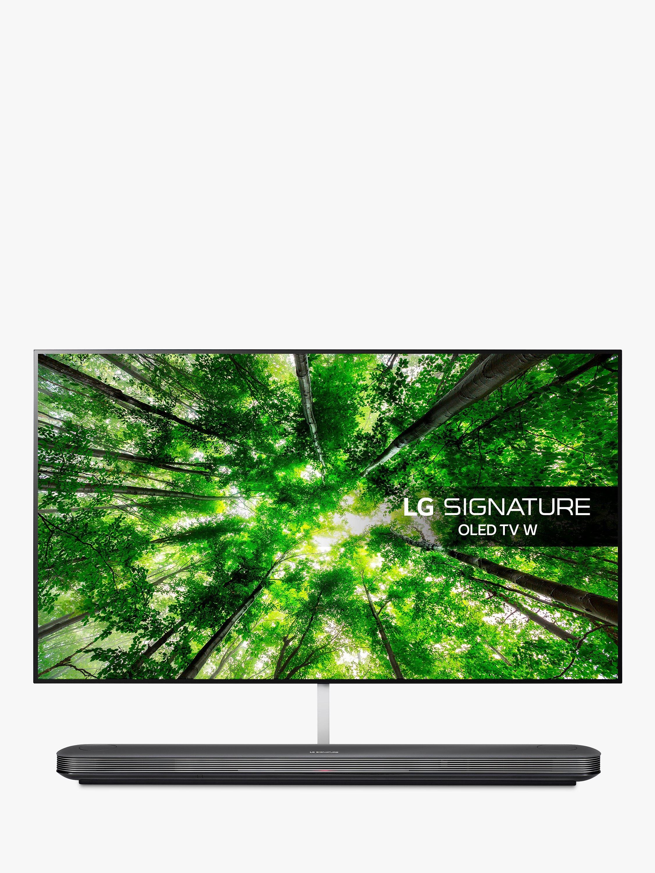 LG OLED77W8PLA SIGNATURE OLED HDR 4K Ultra HD Smart TV, 77" with Freeview Play/Freesat HD, Picture-On-Wall Design & Dolby Atmos Sound Base Unit, Ultra HD Certified, Black