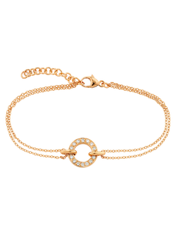 London Road 9ct Gold Diamond Circle Charm Meridian Bracelet, Rose Gold