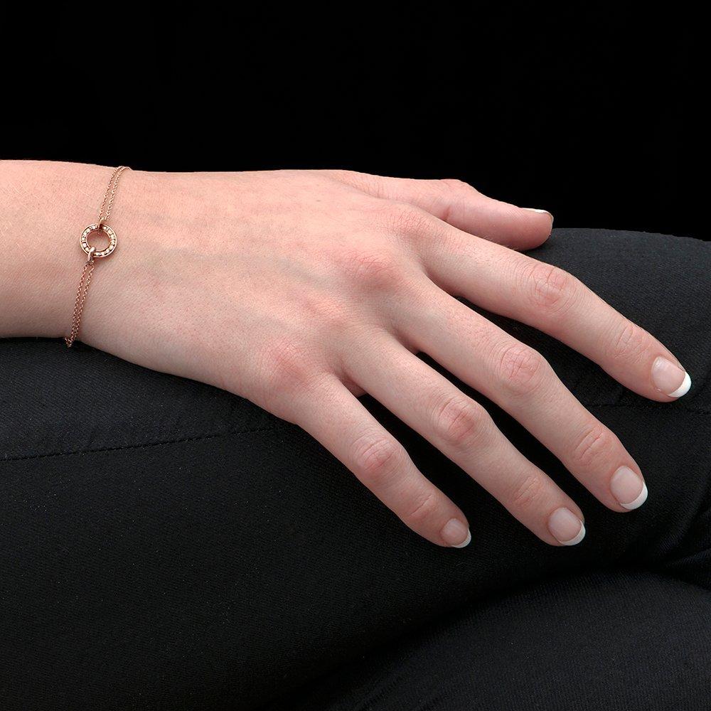 Product image 2 of 3, which shows London Road 9ct Gold Diamond Circle Charm Meridian Bracelet, Rose Gold