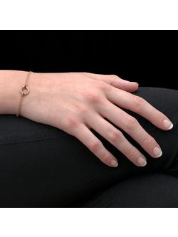 London Road 9ct Gold Diamond Circle Charm Meridian Bracelet - view 2, Rose Gold