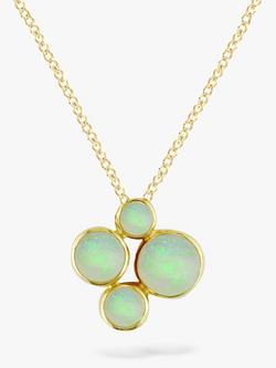 E.W Adams 9ct Yellow Gold 4 Stone Pendant Necklace, Opal, Opal