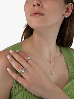 E.W Adams 9ct Yellow Gold 4 Stone Pendant Necklace, Opal - view 2, Opal