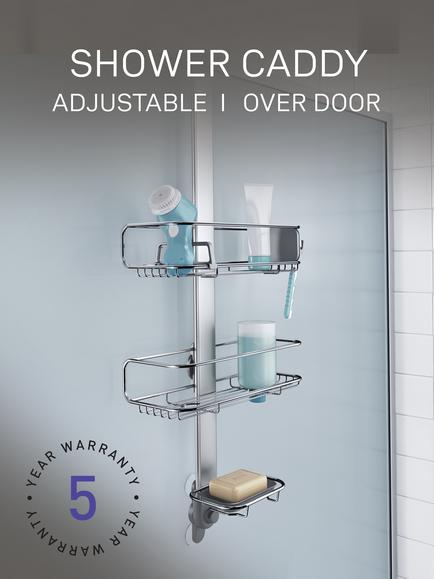 Simplehuman Over Door Shower Caddy - view 2, Silver