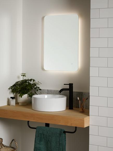 John Lewis Halo Colour Changing Illuminated Bathroom Mirror - view 2, Silver