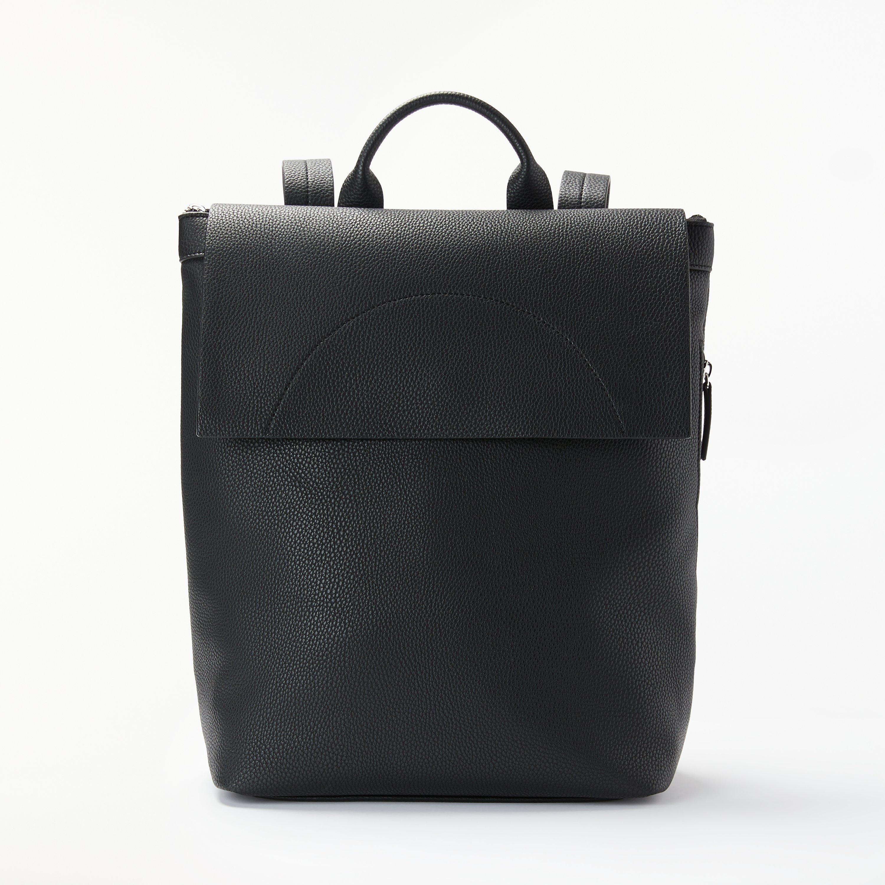 Kin Sia Foldover Backpack, Jet Black