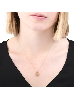 London Road 9ct Gold Diamond Initial Pendant Necklace - view 2, B