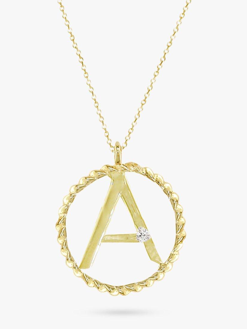 Product image 1 of 4, which shows London Road 9ct Gold Diamond Initial Pendant Necklace, A