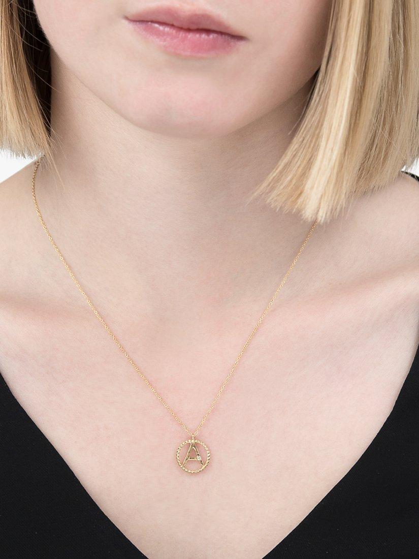 Product image 3 of 4, which shows London Road 9ct Gold Diamond Initial Pendant Necklace, A
