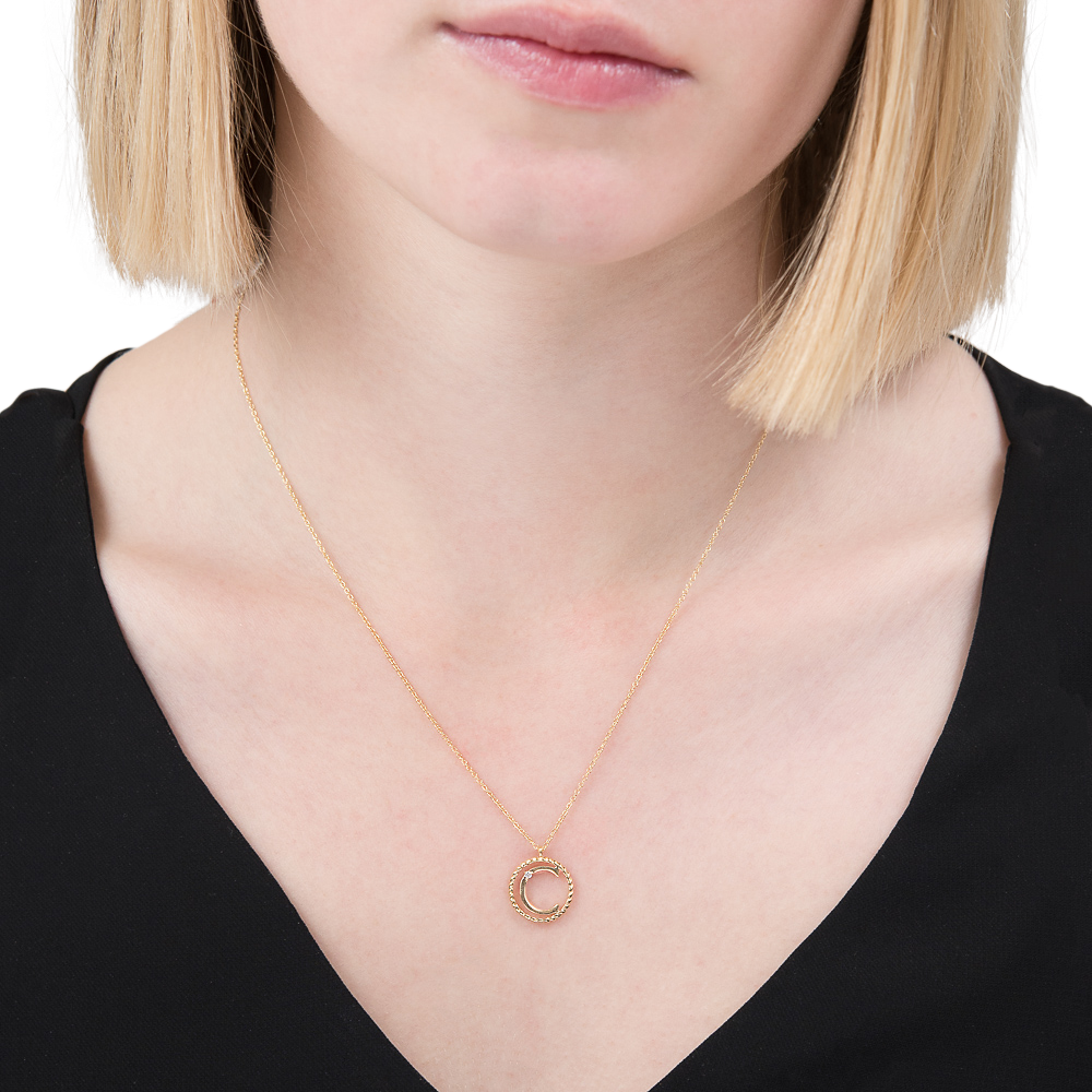 Product image 2 of 3, which shows London Road 9ct Gold Diamond Initial Pendant Necklace, C