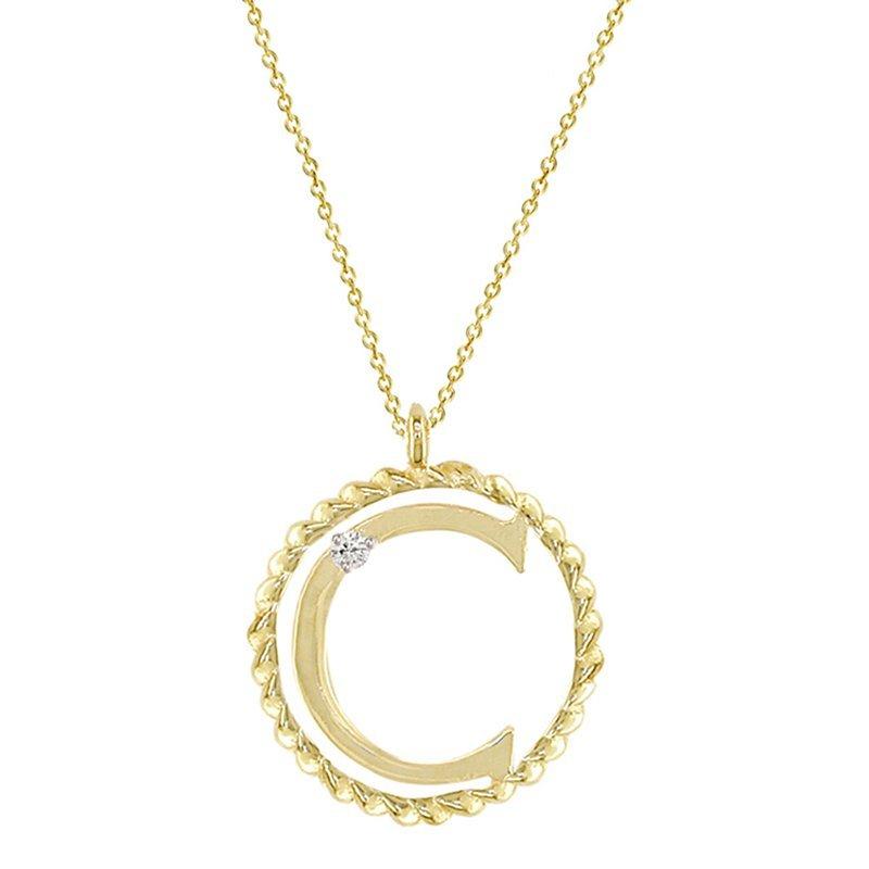 Product image 1 of 3, which shows London Road 9ct Gold Diamond Initial Pendant Necklace, C