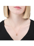London Road 9ct Gold Diamond Initial Pendant Necklace, E