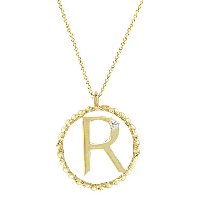 Product image 1 of 3, which shows London Road 9ct Gold Diamond Initial Pendant Necklace, R