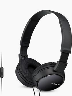 Sony MDR-ZX110AP On-Ear Headphones with Mic/Remote, Black - view 2, Black