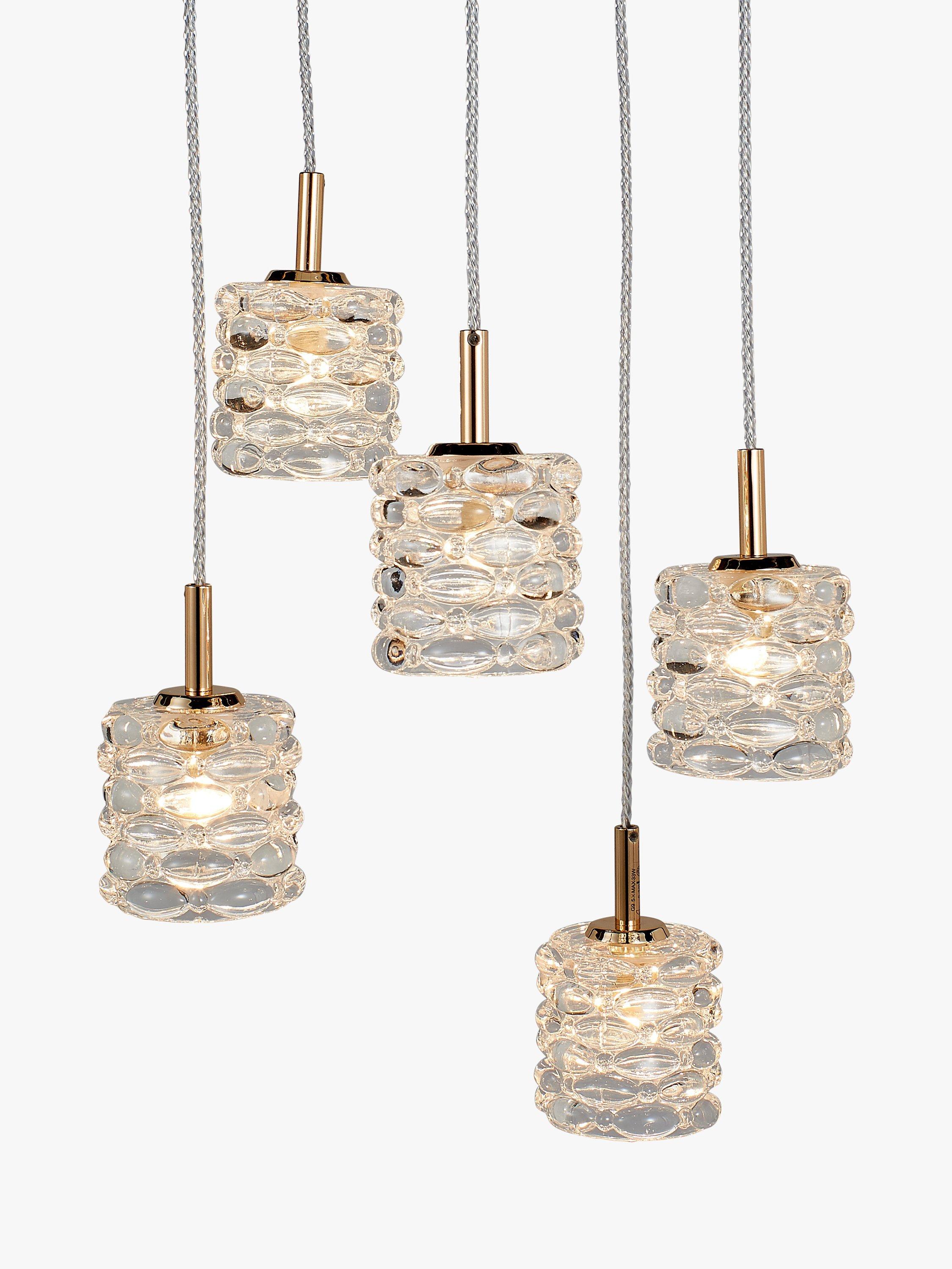 John Lewis & Partners Alana 5 Pendant Cluster Ceiling Light, French Gold