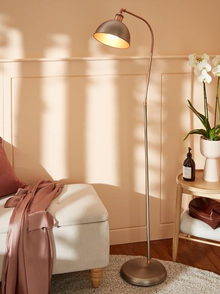 John Lewis Baldwin Floor Lamp - view 2, Copper/Pewter