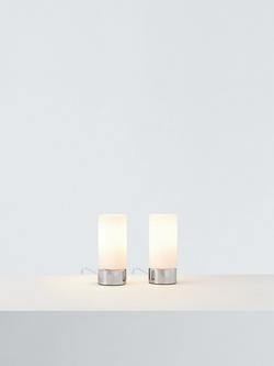 John Lewis Cara Glass Touch Lamps, Set of 2, White