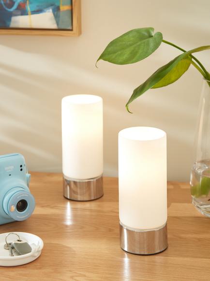 John Lewis Cara Glass Touch Lamps, Set of 2 - view 2, White
