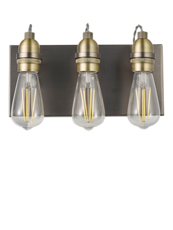 John Lewis Bistro 3 Arm Wall Light, Antique Brass, Antique Brass