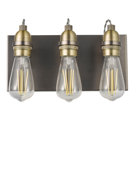 John Lewis Bistro 3 Arm Wall Light, Antique Brass, Antique Brass