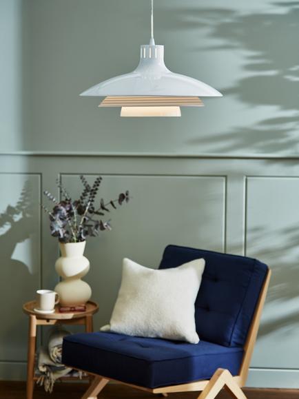 John Lewis Stockholm Large Ceiling Light, White - view 2, White