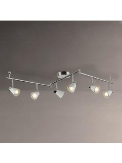 John Lewis Logan GU10 LED 6 Spotlight Ceiling Bar, White
