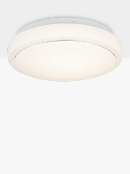 John Lewis Miles LED Flush Ceiling Light, White, White
