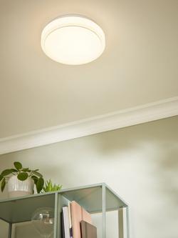 John Lewis Miles LED Flush Ceiling Light, White - view 2, White