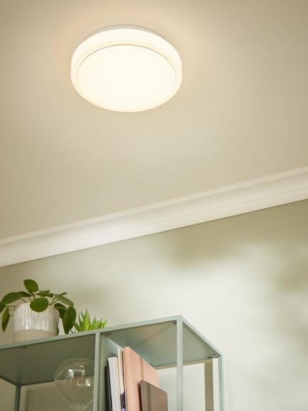 John Lewis Miles LED Flush Ceiling Light, White - view 2, White