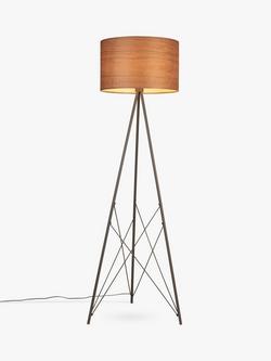 John Lewis Mia Floor Lamp, Walnut, Walnut