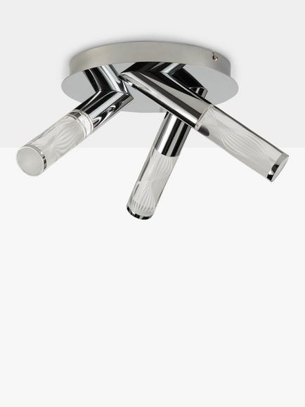 John Lewis Oslo LED 3 Arm Bathroom Ceiling Plate, Chrome - view 2, Chrome