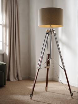John Lewis Tommy Large Tripod Floor Lamp, Natural - view 2, Natural