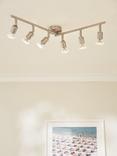 John Lewis Keely 6 Spotlight Ceiling Bar, Brushed Steel
