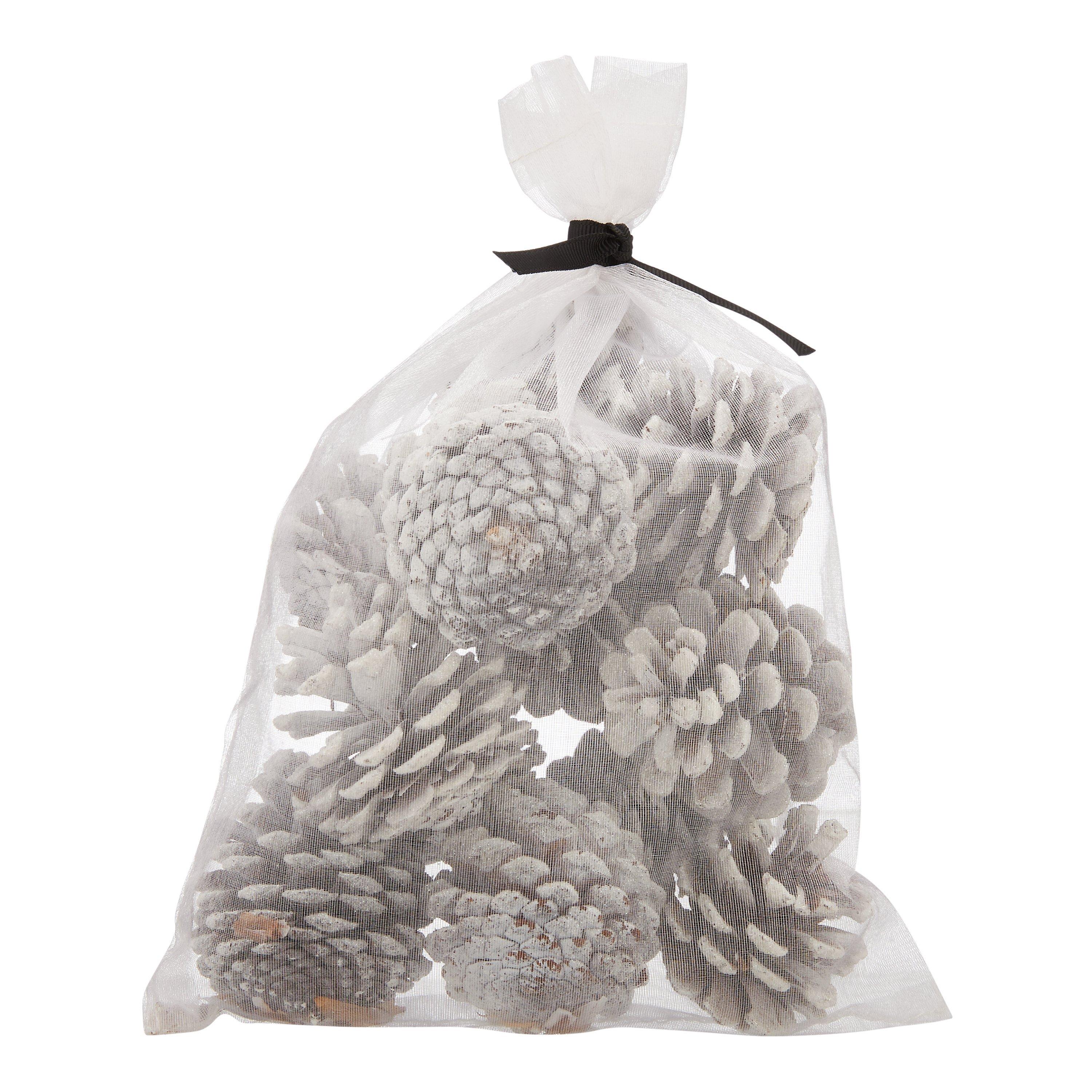 John Lewis & Partners Moonstone Bag Of Pinecones, White