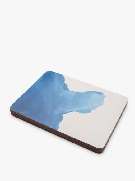 Rick Stein Cork-Backed Coves of Cornwall Placemats, Set of 4, Blue/White - view 2, Blue/White
