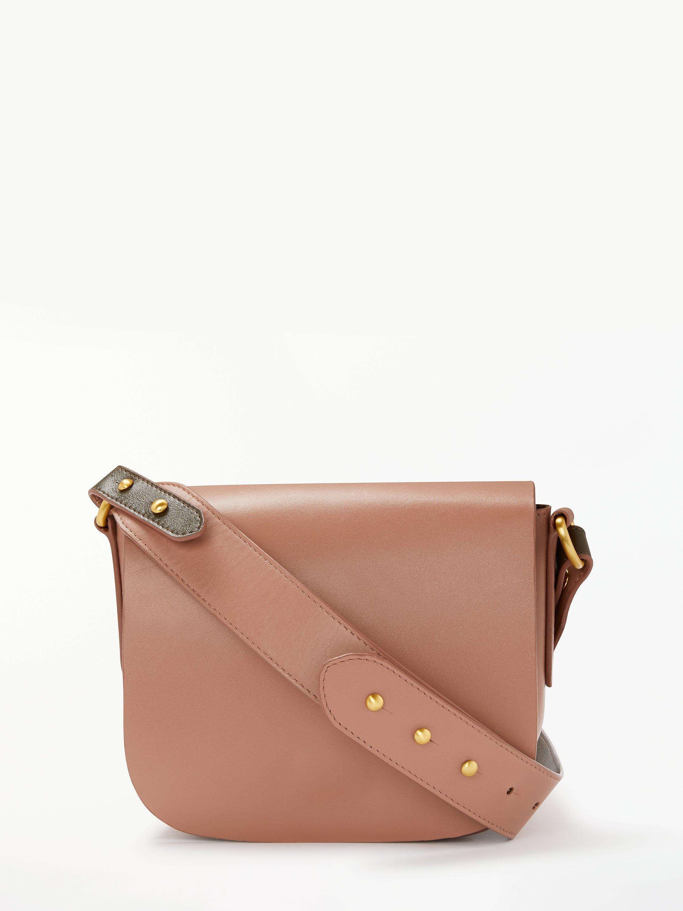 John Lewis & Partners Avery Leather Small Cross Body Bag, Nude