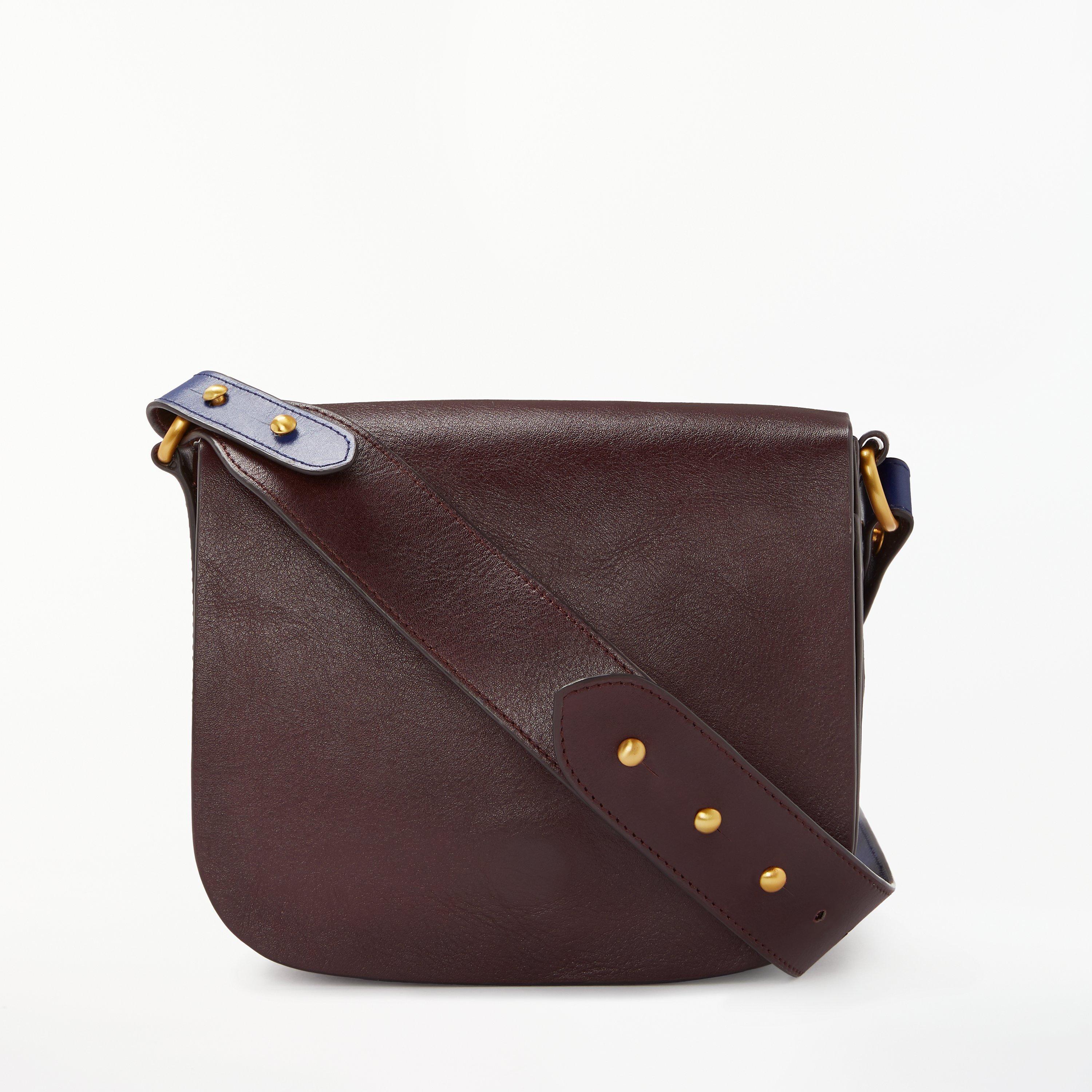 John Lewis & Partners Avery Leather Small Cross Body Bag, Chestnut