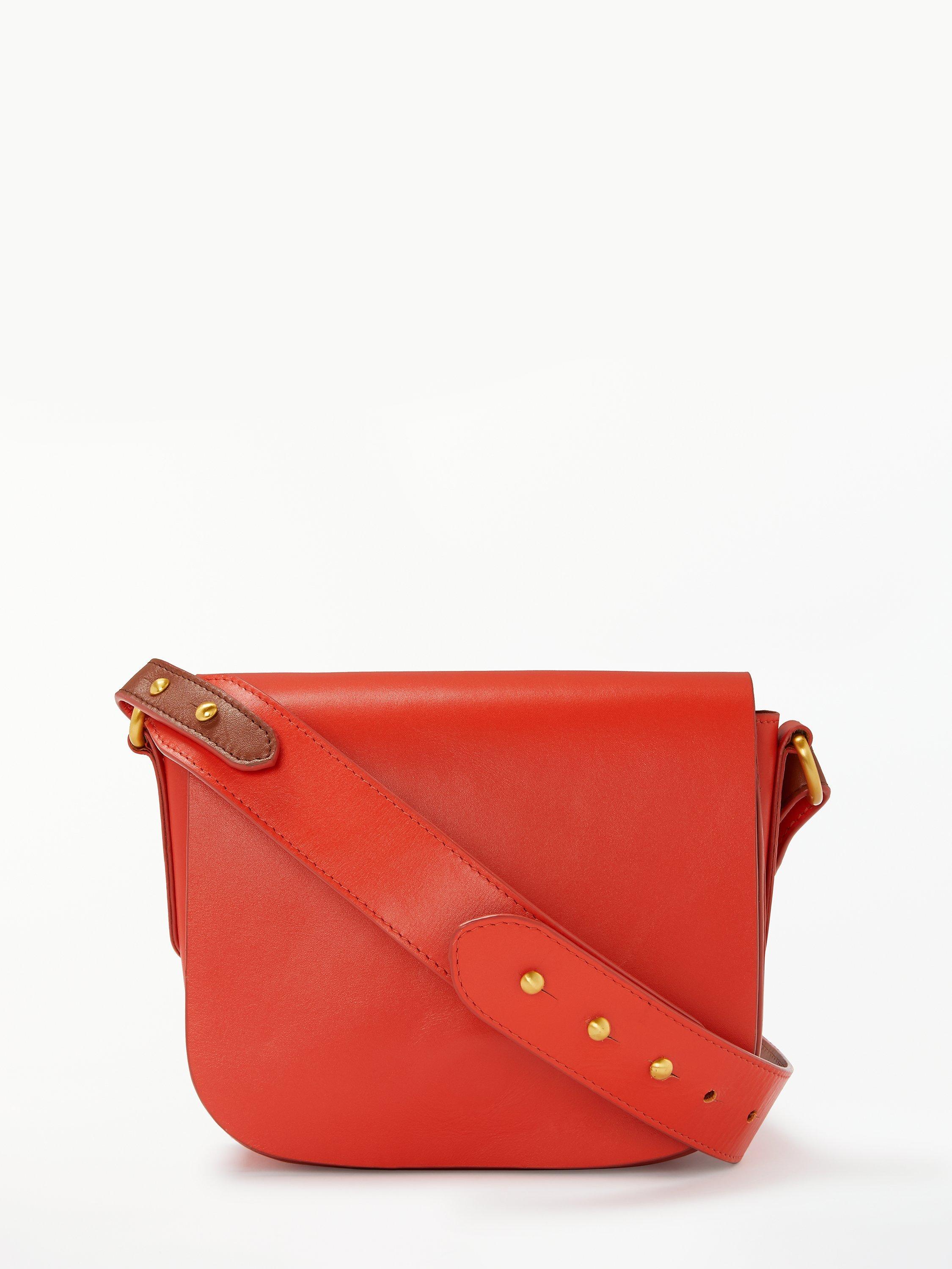 John Lewis & Partners Avery Leather Small Cross Body Bag, Fiesta