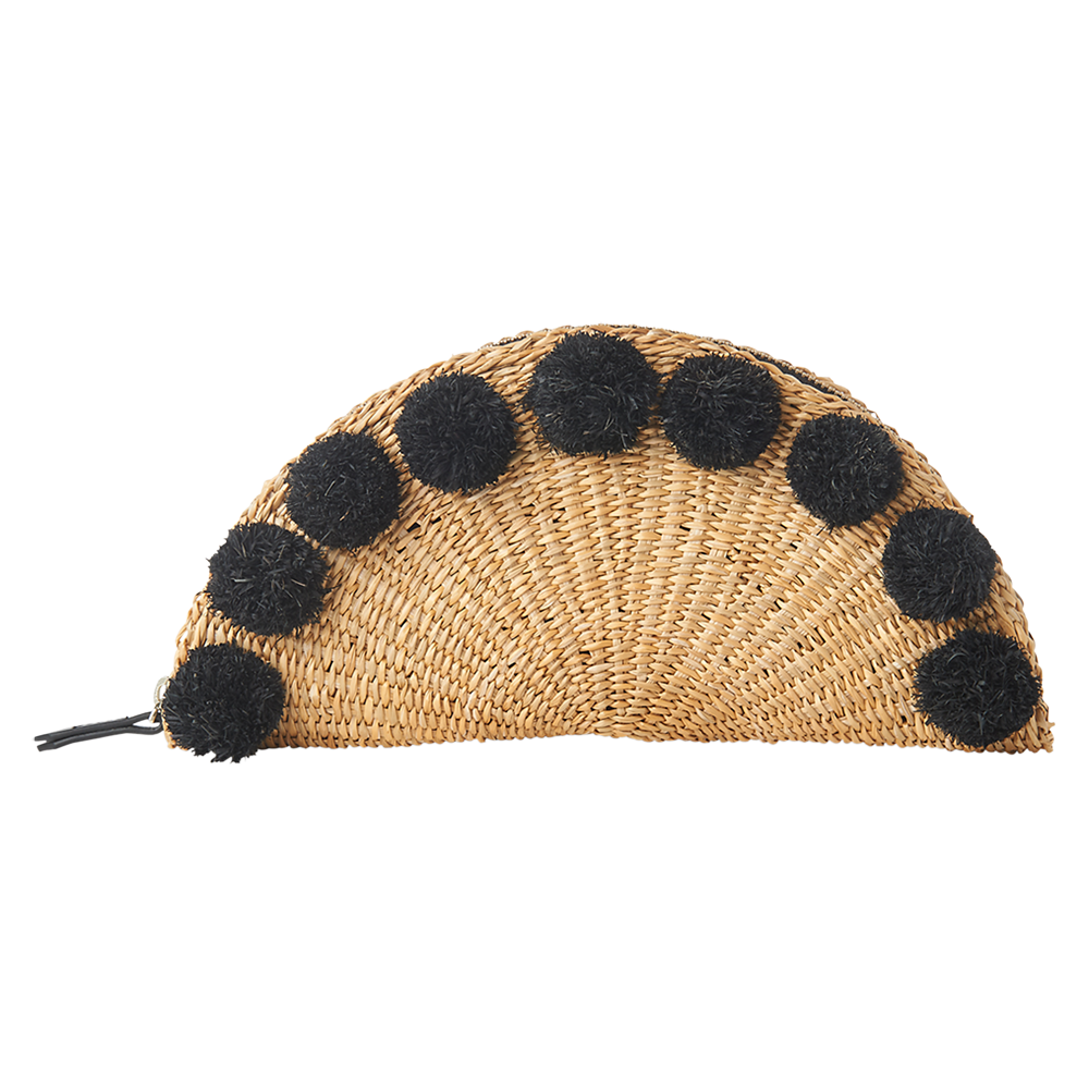 Whistles Taco Pom Pom Clutch Bag, Neutral