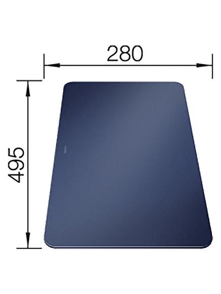 BLANCO Glass Food Chopping Board, Night Blue, L49.5cm - view 2, Night Blue