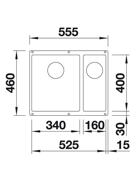 BLANCO Subline 340/160-U Undermounted 1.5 Bowl Composite Granite Kitchen Sink with Left Hand Bowl - view 2, Tartufo