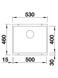 BLANCO Subline 500-U Single Bowl Undermounted Composite Granite Kitchen Sink - view 2, Tartufo