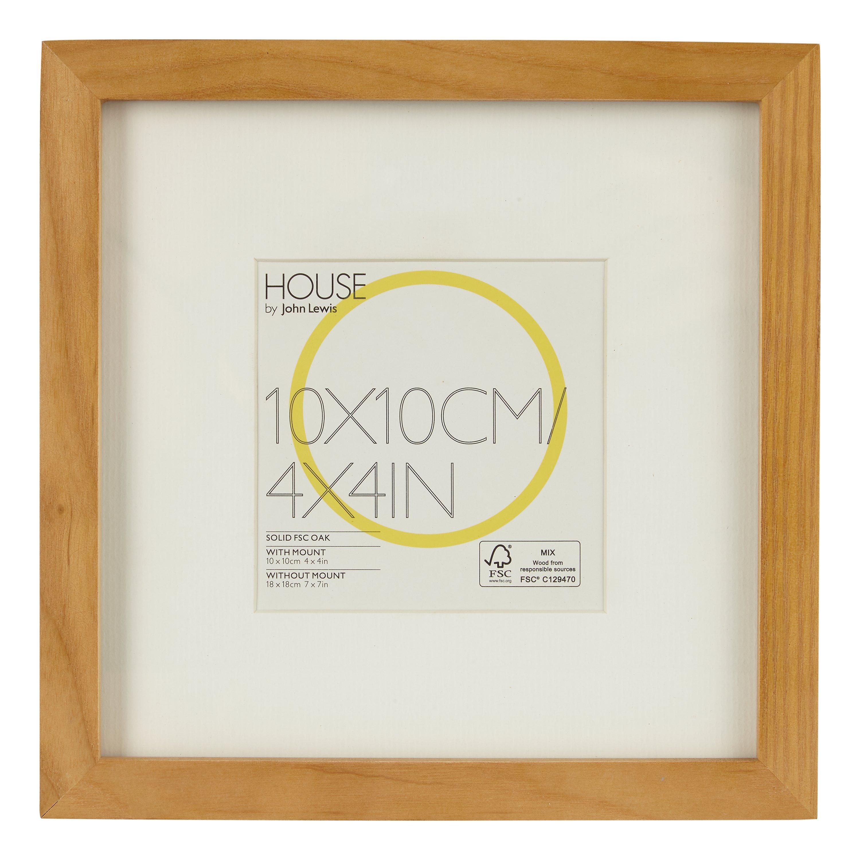 House by John Lewis Wood Photo Frame & Mount, 4 x 4" (10 x 10cm), FSC-Certified (Oak)